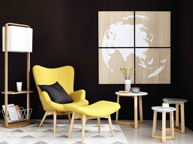 fauteuil jaune vintage
