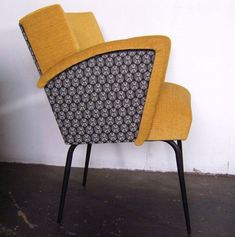 fauteuil jaune fait main par funkyshop