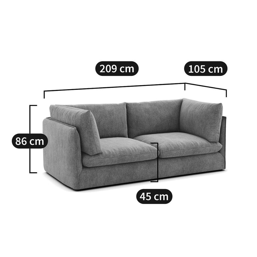 Dimensions du canapé Malo La Redoute en 2 places