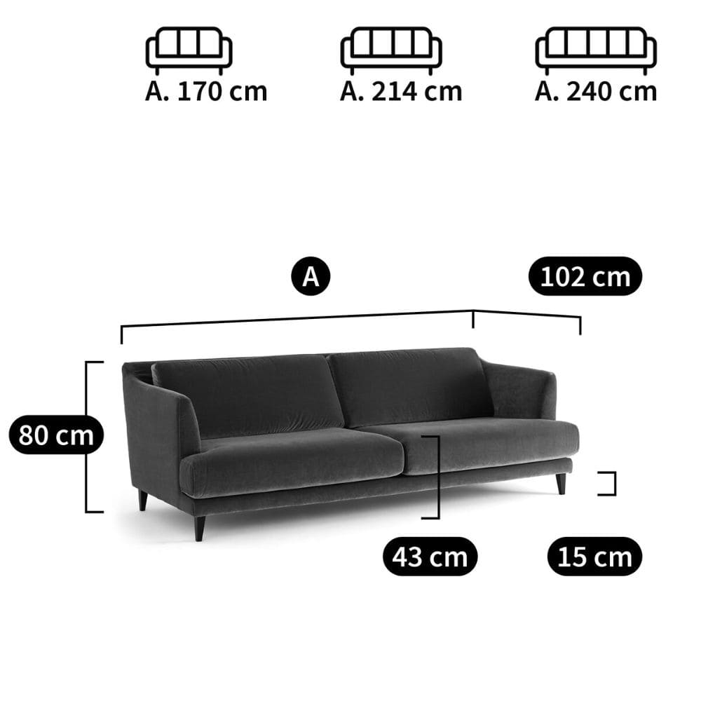 Dimensions du canapé Monza La Redoute