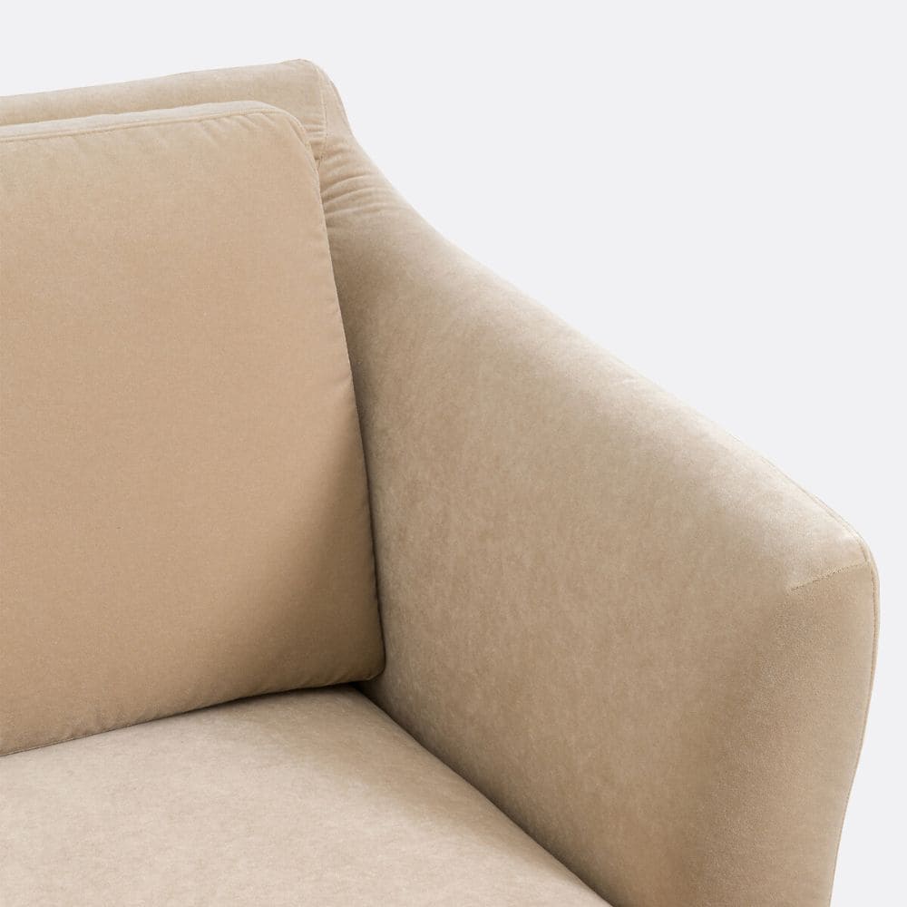 Canapé Monza La Redoute en beige, vue sur l'accoudoir