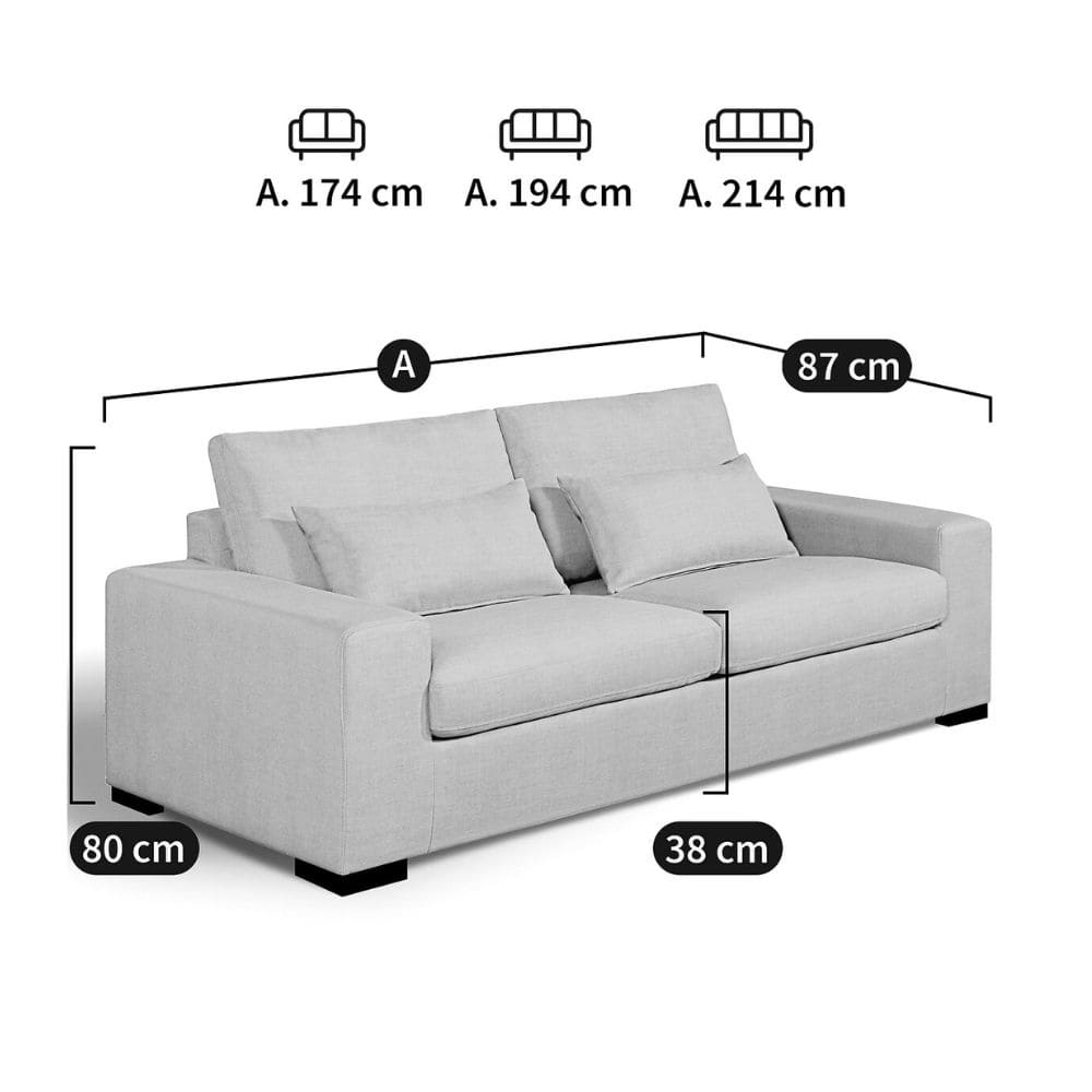 Dimensions du canapé Odessa La Redoute
