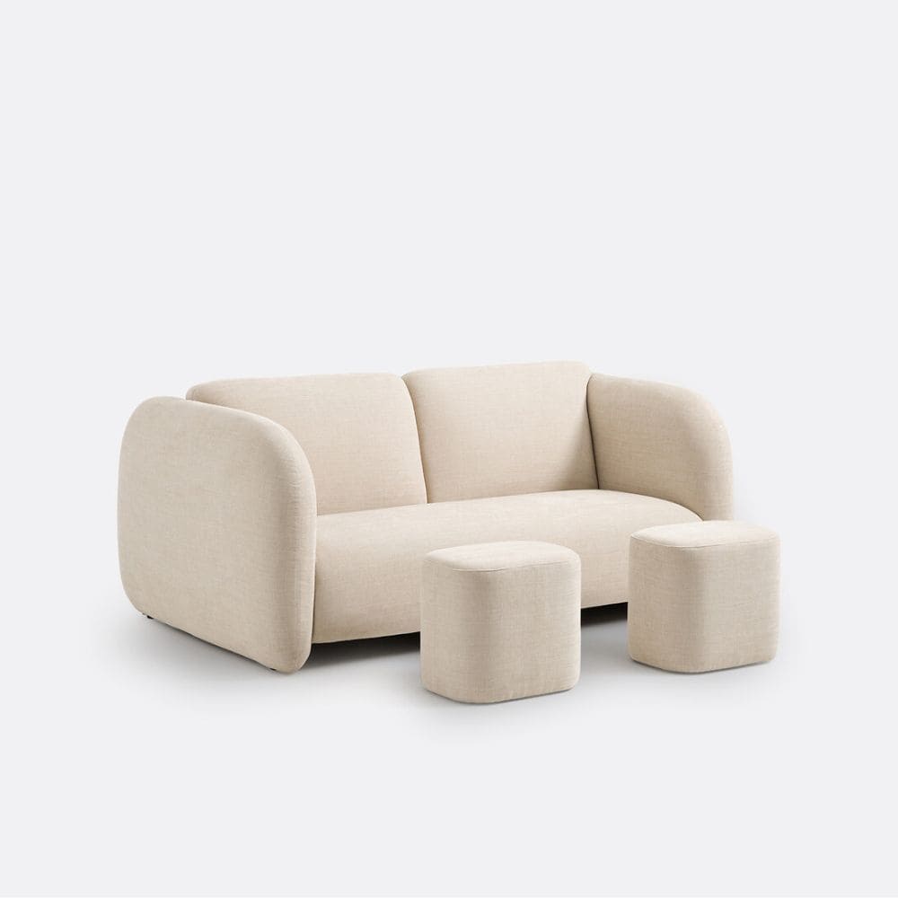 Canapé 2 places Berile La Redoute avec pouf repose pieds