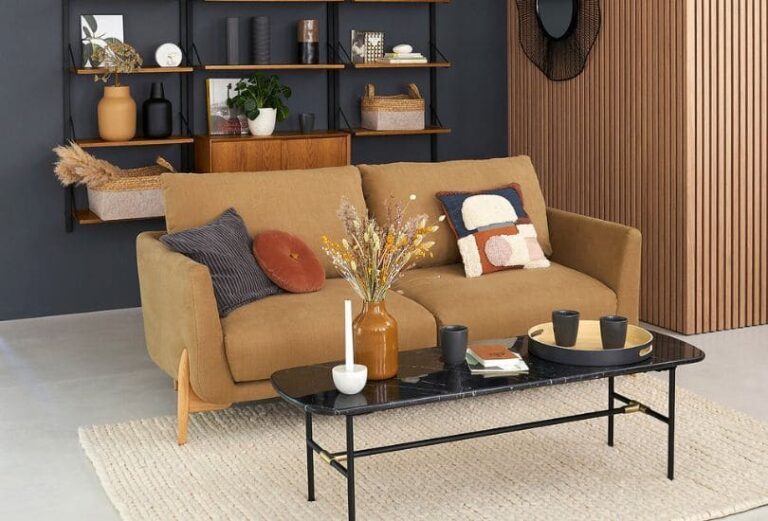 Canapé Cejjy La Redoute dans un salon cosy
