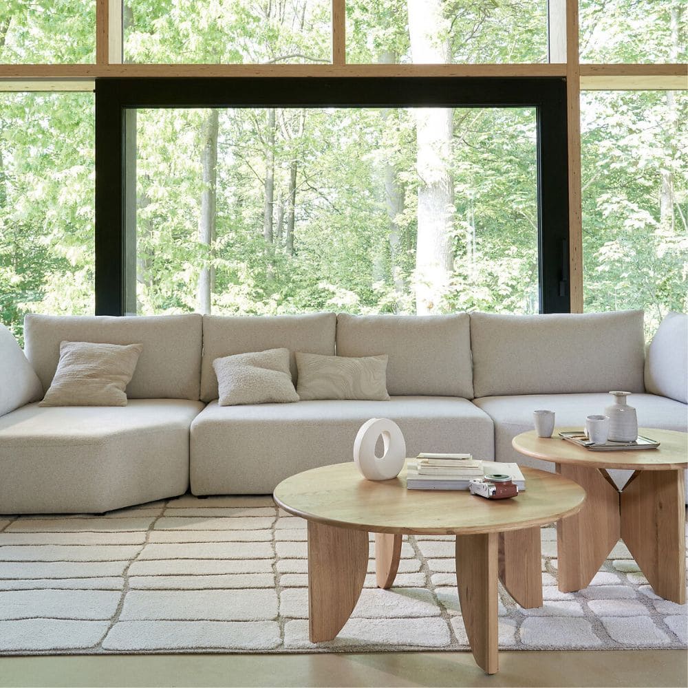 Canapé Monica La Redoute modulable dans salon cosy