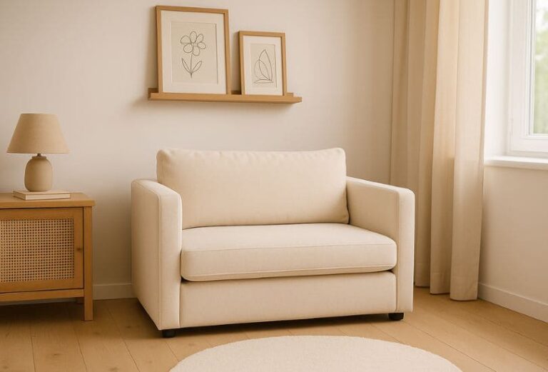 Canapé Hazel La Redoute dans petit salon cosy