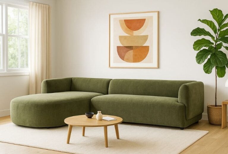 Canapé d'angle Meridiano La Redoute dans beau salon tendance