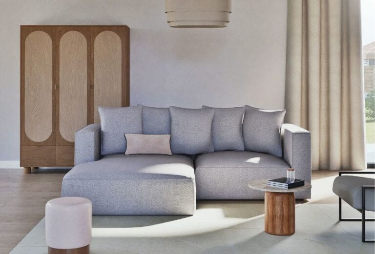 Canapé Barnaby Maison du Monde d'angle dans salon XXL