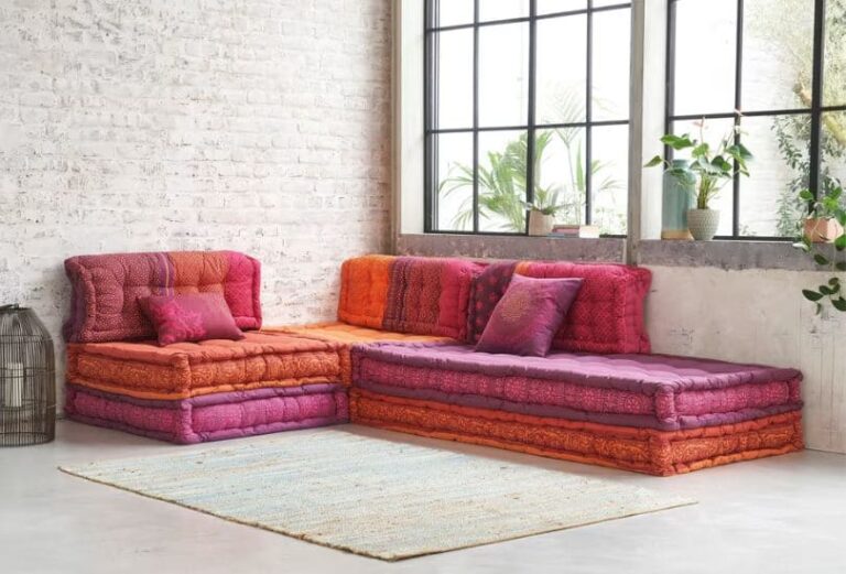 Canapé Madurai Maison du Monde en mode banquette d'angle modulable - Touslescanapes