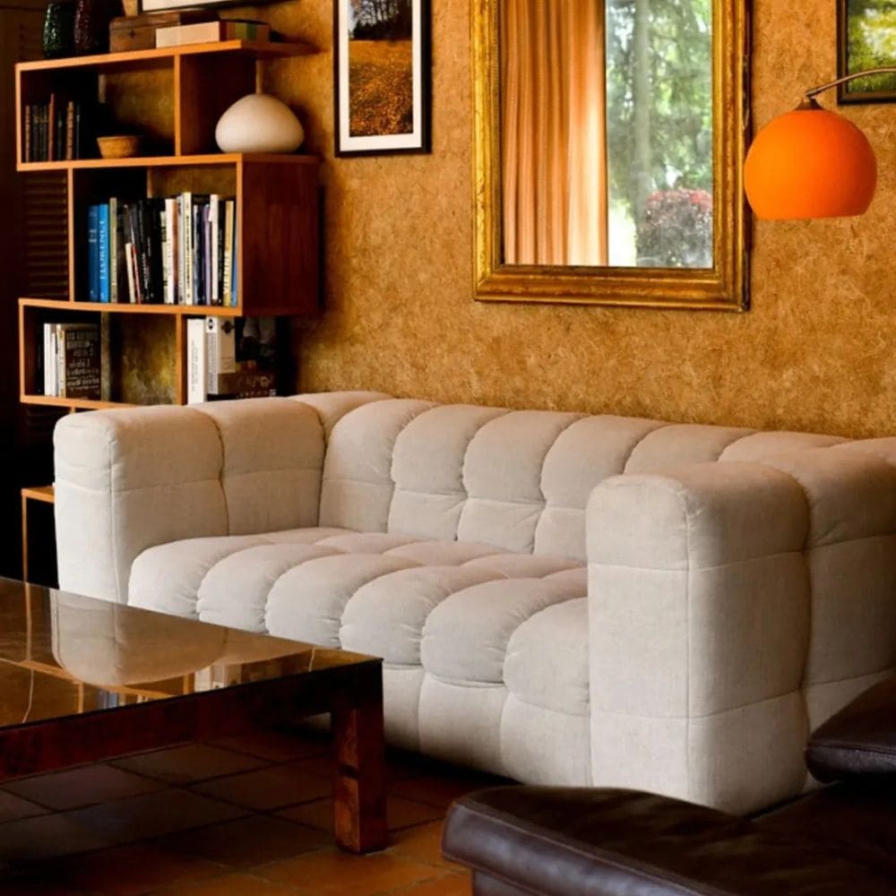 Canapé Cloud Bobochic 3 places dans salon vintage 