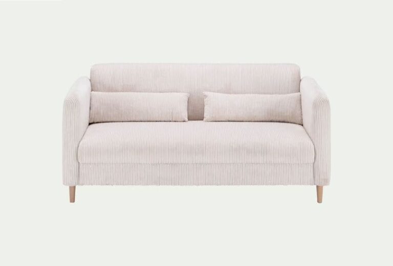 Canapé Lona Alinea en velours côtelé beige - Touslescanapes