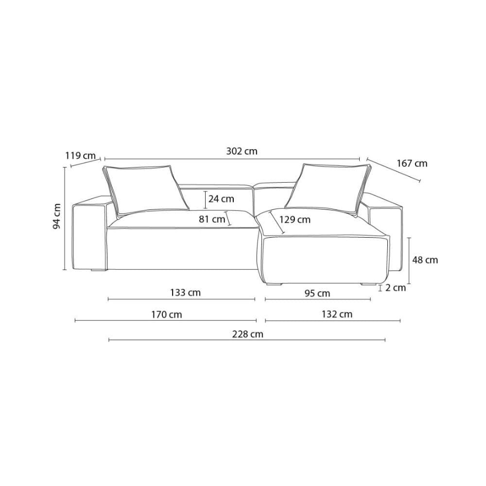 Dimensions du canapé Boheme de Bobochic