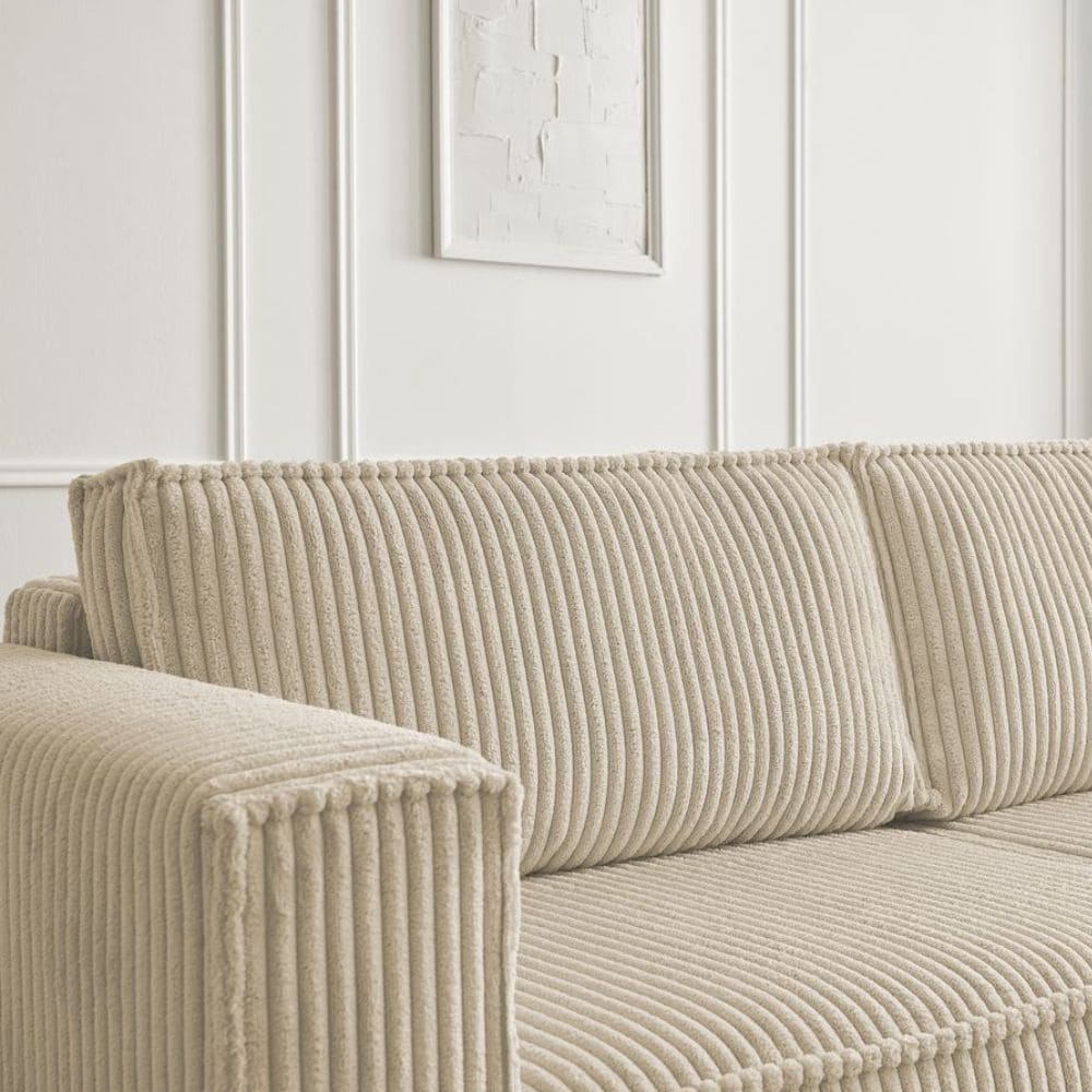 Coussins de dos du canapé Chelsea Bobochic en velours côtelé beige