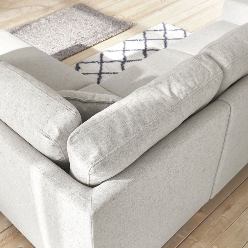 Vue arrière du canapé Sweden de Bobochic avec coussins de dossier 