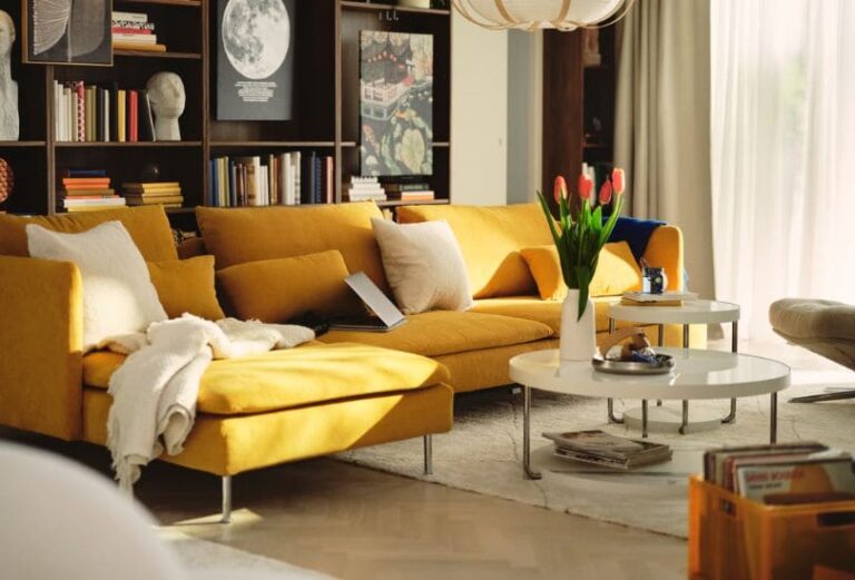 Canapé SODERHAMN IKEA d'angle avec tissu Kelinge jaune foncé - Tous les canapés