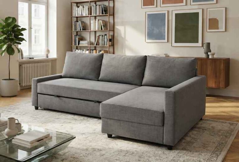 Canapé convertible angle+rangement, Skiftebo gris foncé - TousLesCanapes