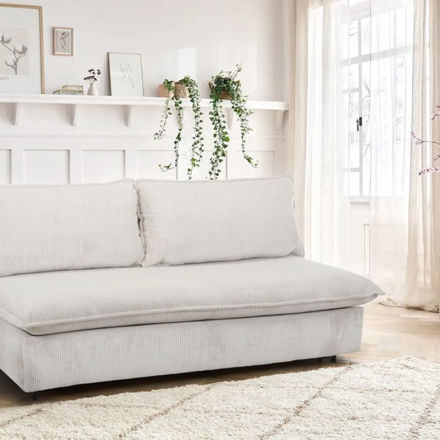 Canapé Isadora Bobochic, coloris velours côtelé beige