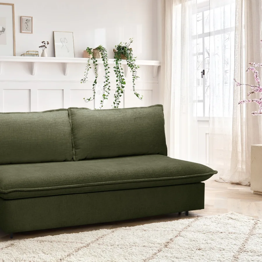 Canapé Isadora Bobochic, coloris texturé vert