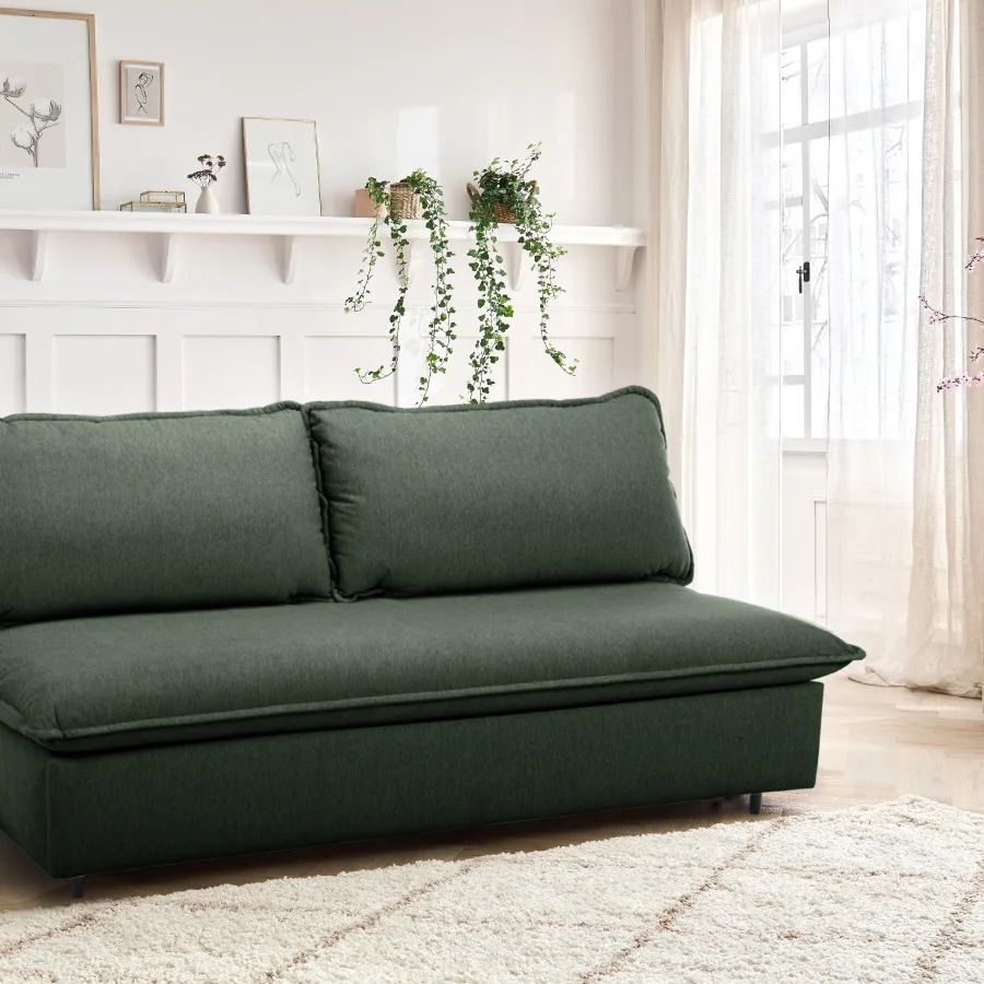 Canapé Isadora Bobochic, coloris chiné vert