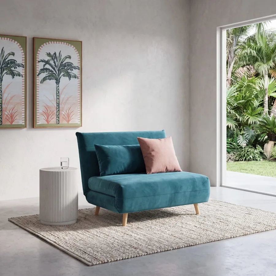 Canapé Canapé Nio Maisons du Monde, coloris clic-clac bleu pétrole