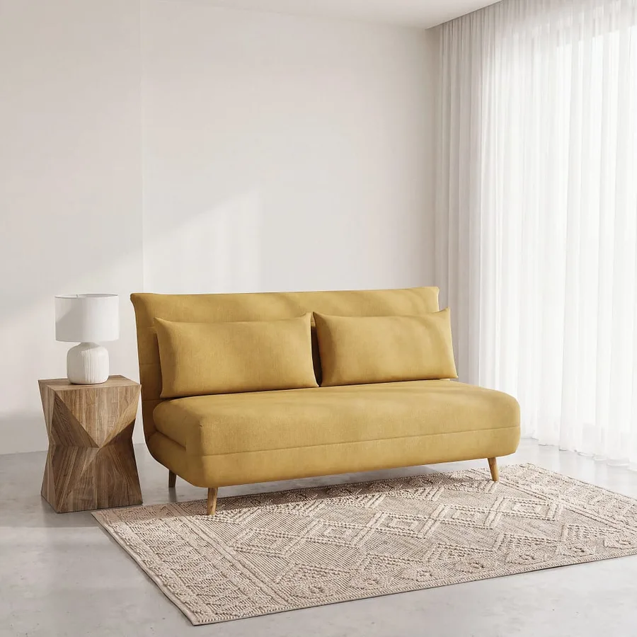 Canapé Canapé Nio Maisons du Monde, coloris clic-clac jaune moutarde